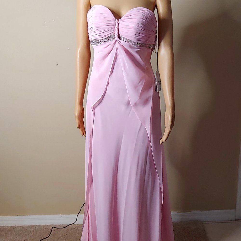NWT Beautiful Strapless Pink Long Gown by GIGI
